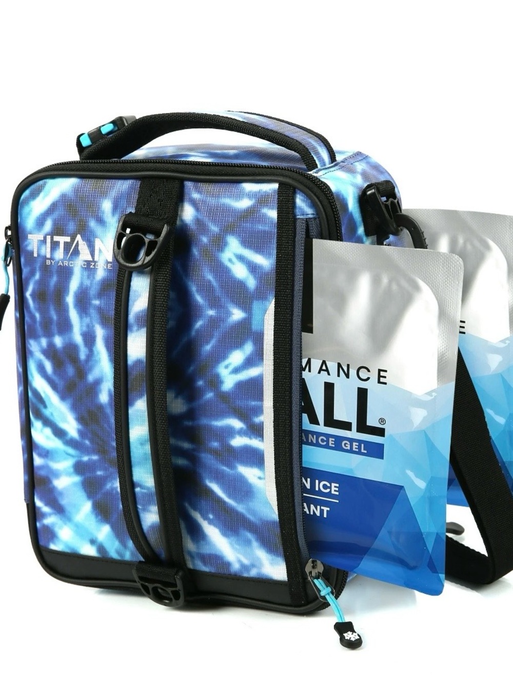 Titan by Arctic Zone Fridge Cold Upright Lunch Pack, Kaleidoscope Blue Tie Dye